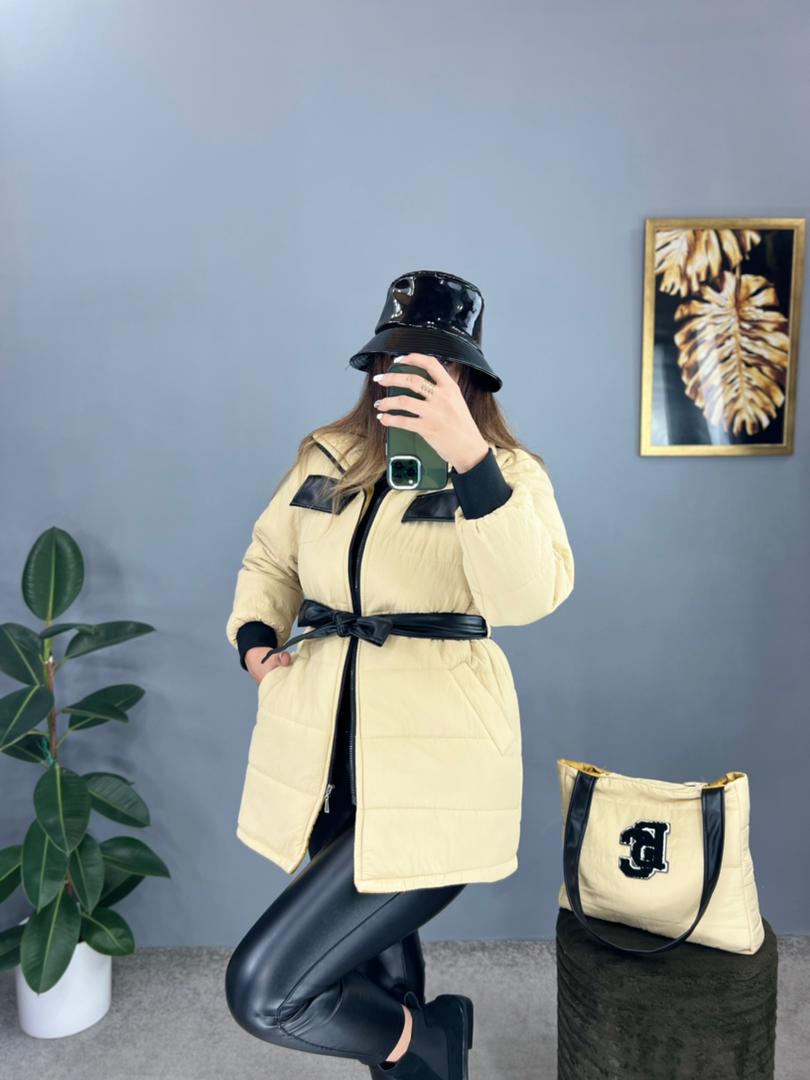 کاپشن عروسکی کیف دار کد volga1633