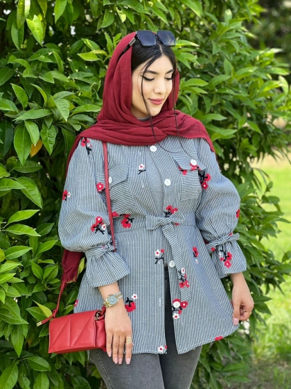 شومیز گلدوزی شکوفه کد volga2478