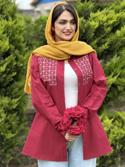 شومیز گلدوزی مهتابان کدvolga4008