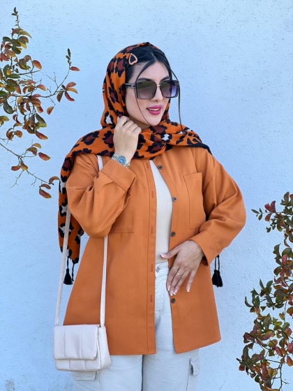 شومیز کتان عسل کد volga2985