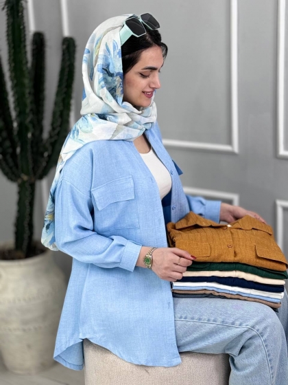 شومیز دوجیب سلوین کدvolga3839