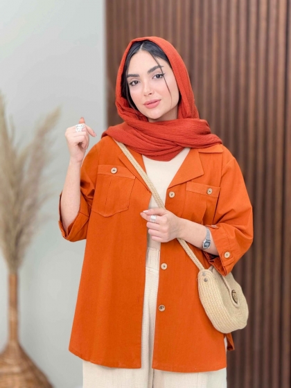 شومیز جیب  دکمه بهناز کد5639