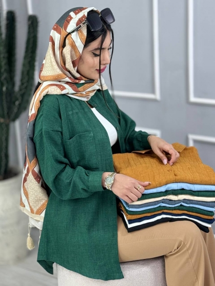 شومیز دوجیب آسمان کدvolga3835