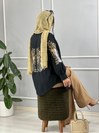 شومیز پولک دوزی گلرخ کد volga2232
