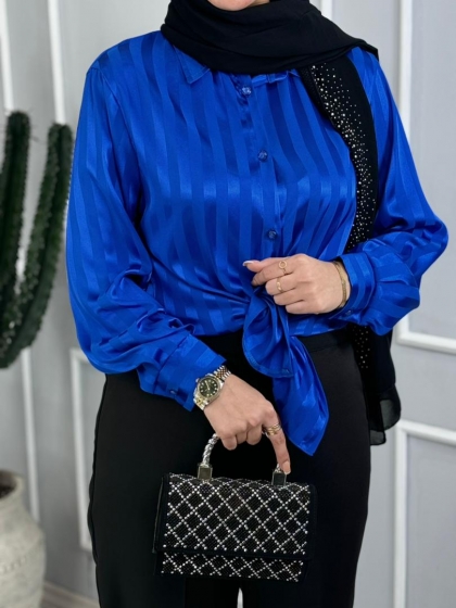 شومیز ساتن ترگل کد volga3607