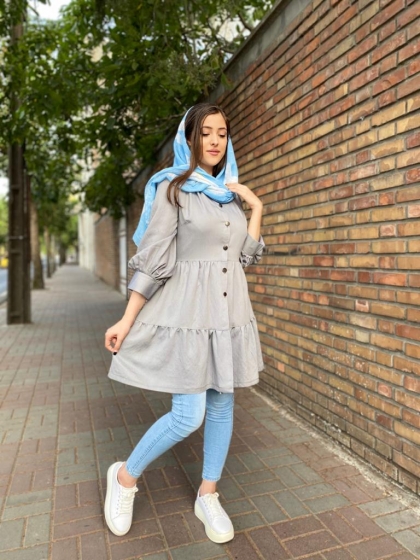 مانتو چیندار دخترانه کد 486