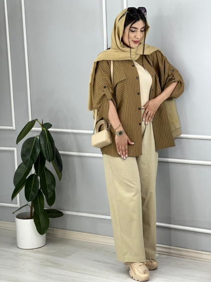 شومیزی  راه راه نیل کد volga2344