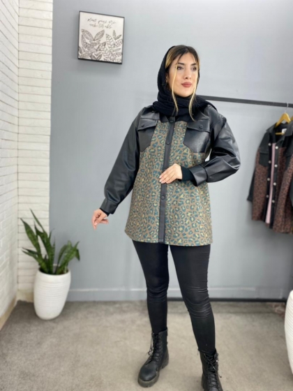 پالتو چرم پلنگی کد 635