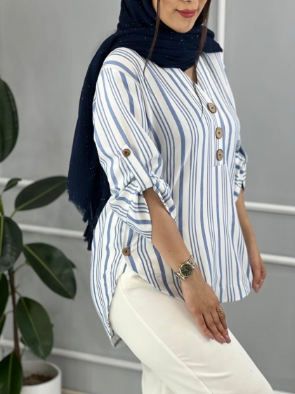 شومیز بغل دکمه سارام کد volga2535
