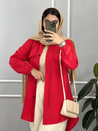 شومیز دوجیب گیسو کد volga2673