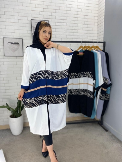 مانتو عبایی خرجکار حریر کد 356