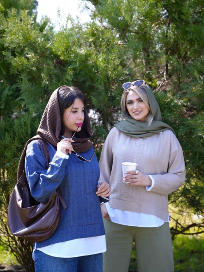 جلو بسته یقه سفید نازلی کد5865