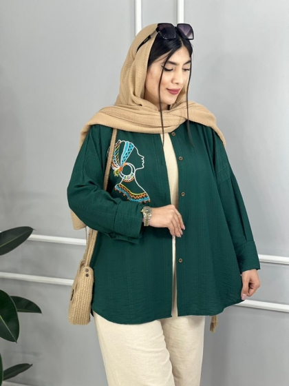 شومیزی گلدوزی بارلی کد volga2427