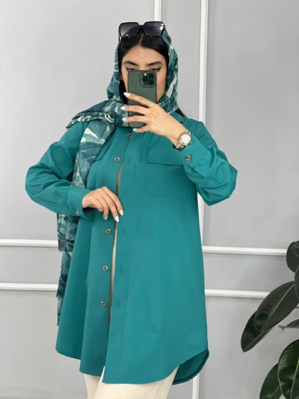 مانتو شومیزی بلند کد volga2641