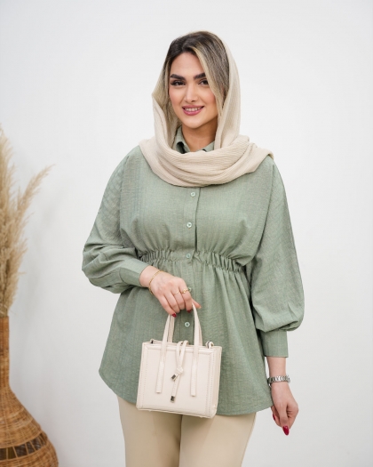 شومیز کمر کش ستین کد5927