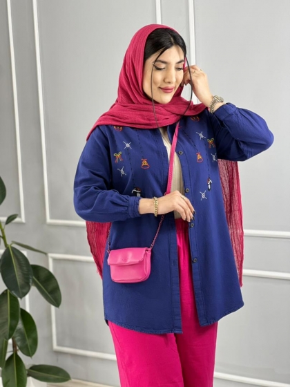 شومیز گلدوزی تابان کد volga2166
