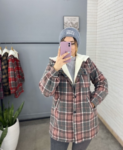 پالتو چهارخونه داخل ببعی کد 669