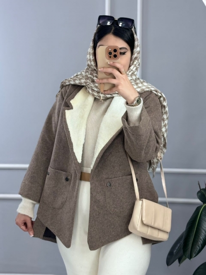 پالتو یقه خز وانیا کد volga3082