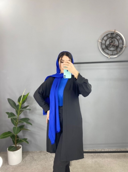 مانتو حریر بلند مشکی کدvolga1331
