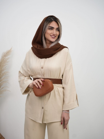 شومیز کمرکش آستین پاکتی الیزا کد5957