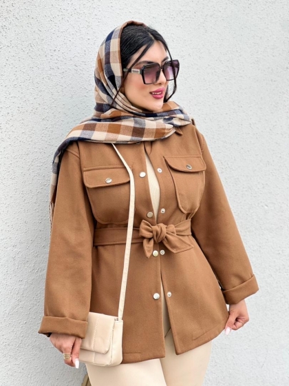 پالتو  کمردار لیدیا کد volga2956
