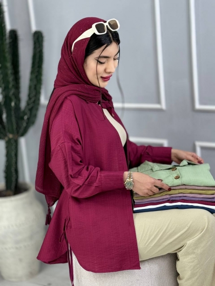شومیز بغل بند جیزل کدvolga3953