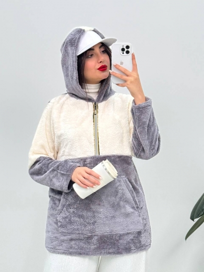 هودی نیم زیپ تدی بوفی کد5318