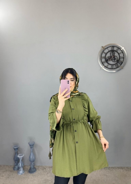 مانتو بابوس عروسکی دکمه دار کد volga962