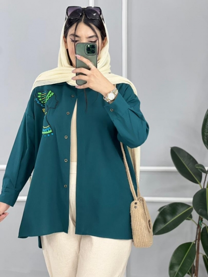 شومیز گلدوزی رخ کد volga2453