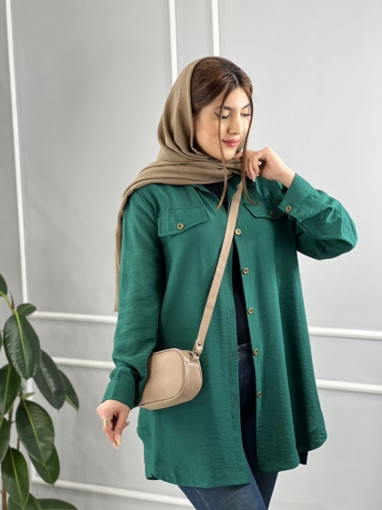 شومیز بغل دکمه مهرانه کد volga2077