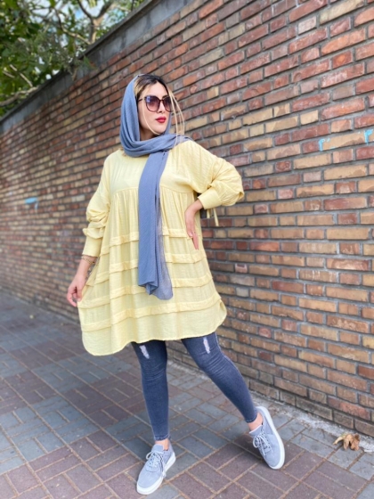مانتو چیندار جلوبسته کد 495