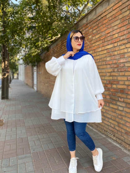 مانتو مزونی استین پفی کد 471