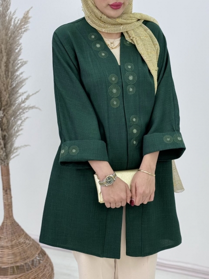 مانتو دکمه مخفی گلدوزی نیاز کد4199