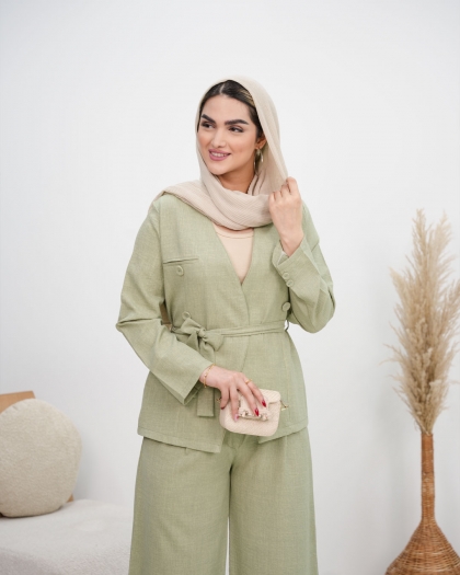 ست کت و شلوار کمردار لیندا کد5894