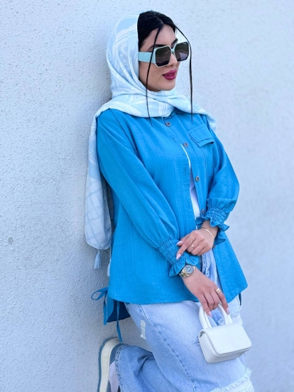 شومیز بغل بند نازگل کدvolga3836