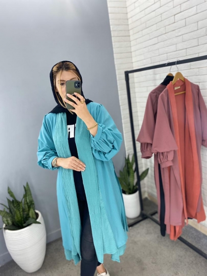 مانتو ترکیبی بنددار کد 315
