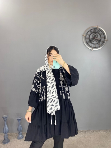 مانتو چیندار پله ای کد volga1293