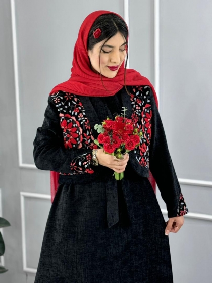 ست کت و  پیراهن گلدوزی گلشن کدvolga3055