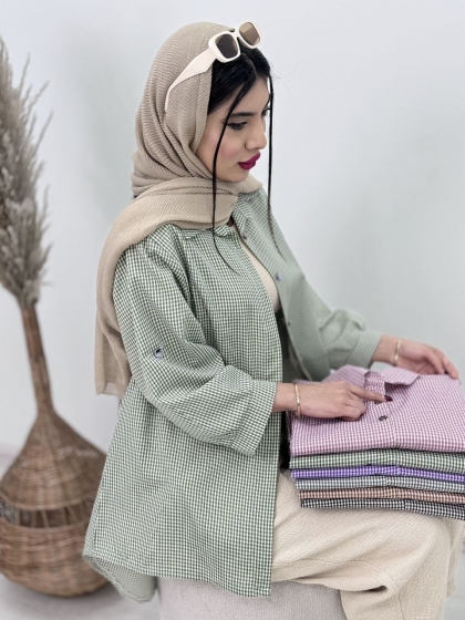 شومیز چهارخونه کمون کد4239