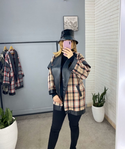کت اور یقه چرم کد 723