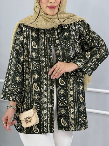 شومیز لینن سنتی پاییز کد volga2493