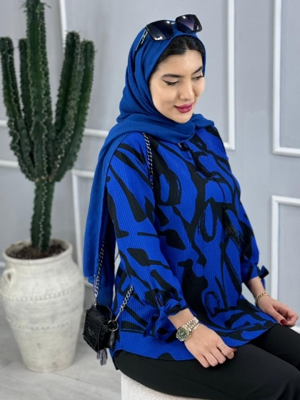 شومیز استین بنددار مرجان کد volga3394