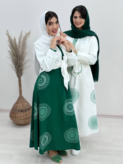 پیراهن کمربند دار زویا کد4411
