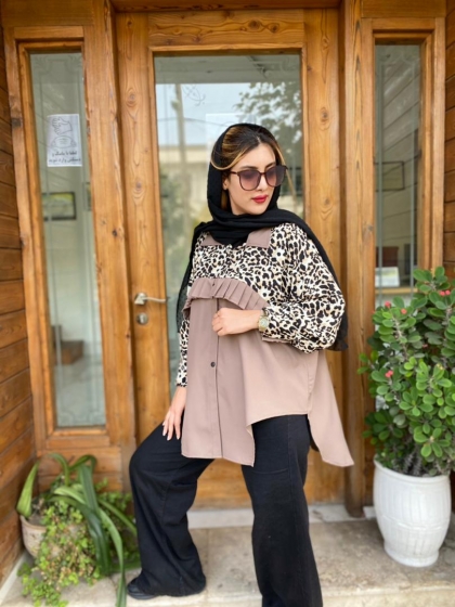 مانتو ترکیبی پلنگی کد 483
