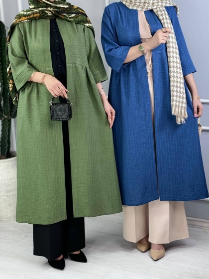 مانتو بلند کمر چین گلریز کدvolga3766