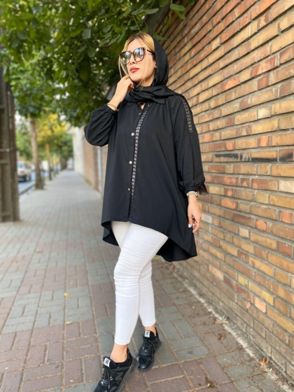 مانتو جلوبسته نوار دوزی کد 377