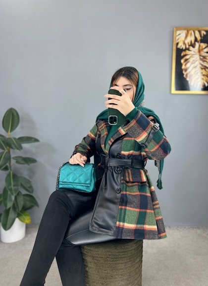 پالتو چهارخونه آستردار ایفوریا کد volga1697