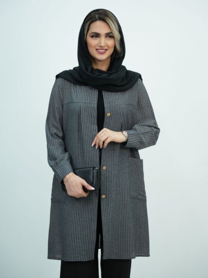 مانتو راه راه دوجیب نازنین کد5875