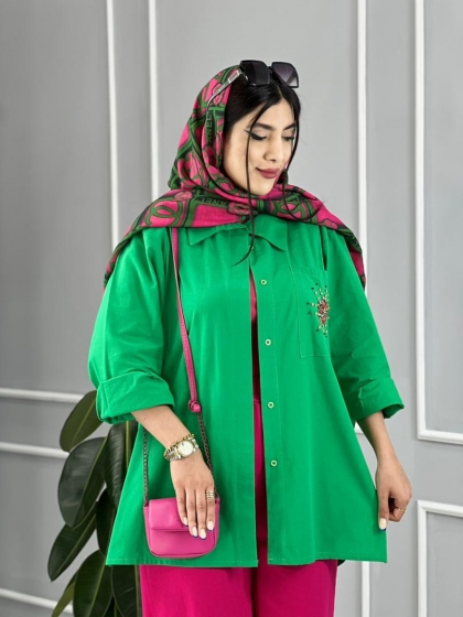 شومیز نگین دار استار کد volga2326