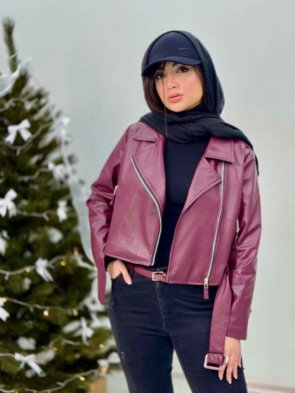 کت چرم کمردار کوتاه واترپلو کد 5570